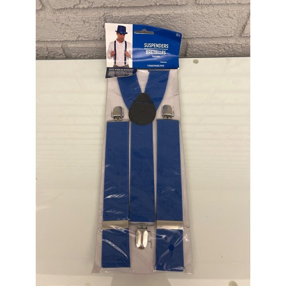 Amscan Inc. Blue Suspenders Fits Kids & Adults